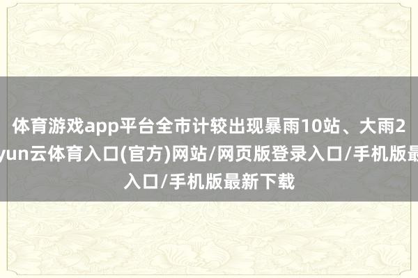 体育游戏app平台全市计较出现暴雨10站、大雨27站-开yun云体育入口(官方)网站/网页版登录入口/手机版最新下载