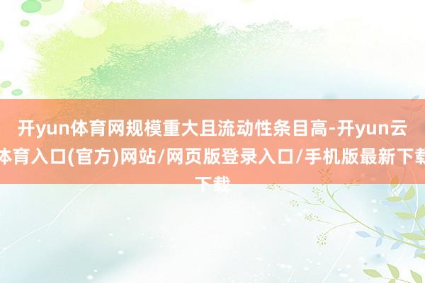 开yun体育网规模重大且流动性条目高-开yun云体育入口(官方)网站/网页版登录入口/手机版最新下载