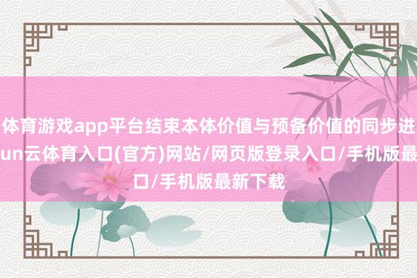 体育游戏app平台结束本体价值与预备价值的同步进步-开yun云体育入口(官方)网站/网页版登录入口/手机版最新下载