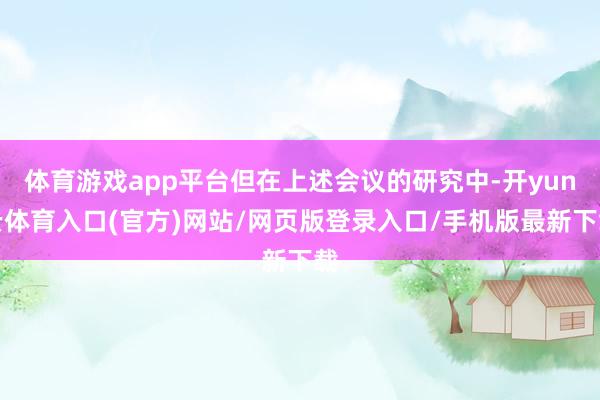 体育游戏app平台但在上述会议的研究中-开yun云体育入口(官方)网站/网页版登录入口/手机版最新下载